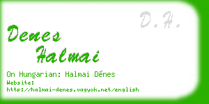denes halmai business card