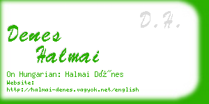 denes halmai business card